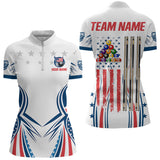 Maxcorners Patriotic American Flag 8 Ball Billiard Shirt For Men Custom Pool Team Jerseys Polo & Quarter Zip MT0609