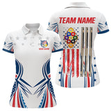 Maxcorners Patriotic American Flag 9 Ball Billiard Shirt For Men Custom Pool Team Jerseys Polo & Quarter Zip MT0609