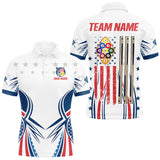 Maxcorners Patriotic American Flag 9 Ball Billiard Shirt For Men Custom Pool Team Jerseys Polo & Quarter Zip MT0609