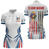 Maxcorners Patriotic American Flag 9 Ball Billiard Shirt For Men Custom Pool Team Jerseys Polo & Quarter Zip MT0609