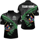 Maxcorners Personalized Billiard Shirts For Men Custom Billiard Pool Ball Jerseys, Billiard Team Shirt | Green