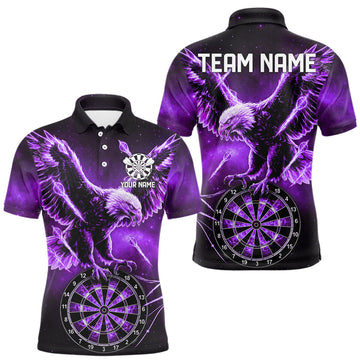 Maxcorners Personalized Purple Dartboard Galaxy Eagle Darts Shirt For Men