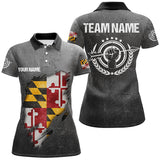 Maxcorners Personalized Grunge Maryland Archery Shirts For Men, Custom Maryland Flag Shirts For Archers