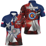 Maxcorners Personalized Texas Flag 3D Printed Men Archery Shirts, Best Patriotic Texas Archery Team Jerseys