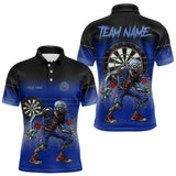Maxcorners Custom Zombie Blue Dart Shirt For Men, Dart Team Jerseys Polo Shirt LM1109