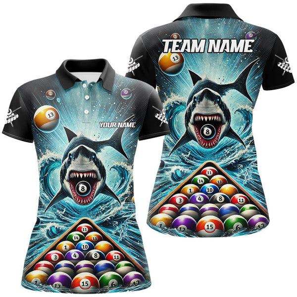 Maxcorners Shark Billiard Full Printed Shirts Custom Billiard Clothing