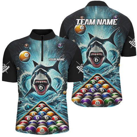 Maxcorners Shark Billiard Full Printed Shirts Custom Billiard Clothing