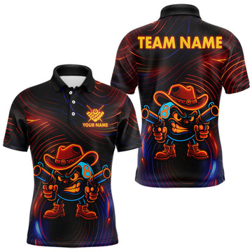 Maxcorners Funny Neon 8 Ball Billiard Shirt For Men Custom Pool Team Shirt, Billiard Jersey Polo & 1/4 Zip