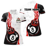 Maxcorners Personalized 8 Ball Pool Crown Billiard Shirt For Men Custom Pool Jersey Billiard Team Shirt |Red MT1706