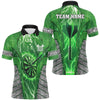 Maxcorners Darts Green Dartboard Thunder Lightning Customized Name, Team Name 3D Polo Shirt