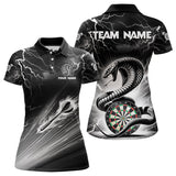 Maxcorners White And Black 3D Thunder Lightning Custom Cobra Snake Men Dart Shirt Jersey Best Dart Team Shirt LM0803