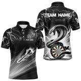 Maxcorners White And Black 3D Thunder Lightning Custom Cobra Snake Men Dart Shirt Jersey Best Dart Team Shirt LM0803