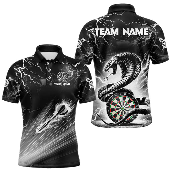 Maxcorners White And Black 3D Thunder Lightning Custom Cobra Snake Men Dart Shirt Jersey Best Dart Team Shirt LM0803