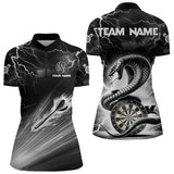 Maxcorners White And Black 3D Thunder Lightning Custom Cobra Snake Men Dart Shirt Jersey Best Dart Team Shirt LM0803