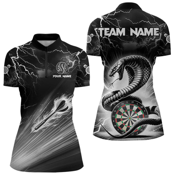Maxcorners White And Black 3D Thunder Lightning Custom Cobra Snake Men Dart Shirt Jersey Best Dart Team Shirt LM0803