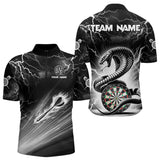 Maxcorners White And Black 3D Thunder Lightning Custom Cobra Snake Men Dart Shirt Jersey Best Dart Team Shirt LM0803