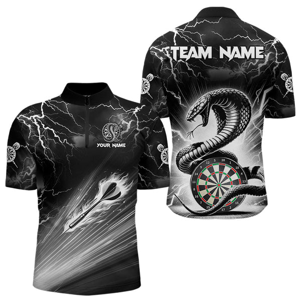 Maxcorners White And Black 3D Thunder Lightning Custom Cobra Snake Men Dart Shirt Jersey Best Dart Team Shirt LM0803