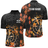 Maxcorners Orange Grunge Darts Board Argyle Pattern Darts Jersey Customized Name, Team Name 3D Shirt