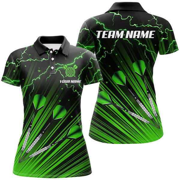 Maxcorners Green Dart Arrow Lightning Darts Jersey Customized Name, Team Name 3D Shirt