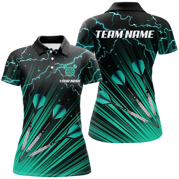 Maxcorners Turquoise Dart Arrow Lightning Darts Jersey Customized Name, Team Name 3D Shirt Unisex