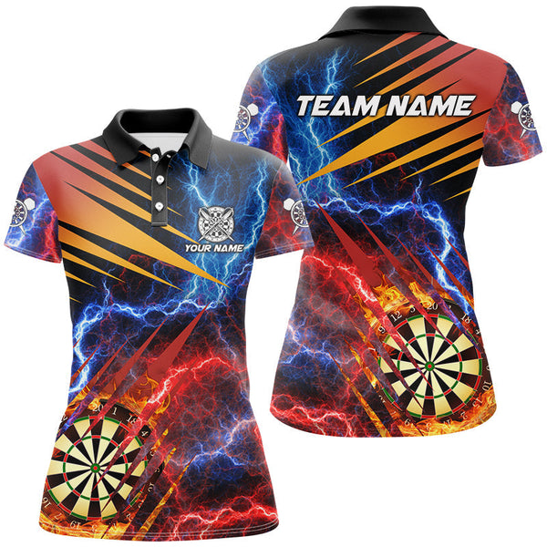 Maxcorners Blue And Red Thunder Lighting Darts Jersey Customized Name, Team Name 3D Shirt Unisex