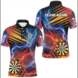 Maxcorners Blue And Red Thunder Lighting Darts Jersey Customized Name, Team Name 3D Shirt