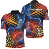 Maxcorners Blue And Red Thunder Lighting Darts Jersey Customized Name, Team Name 3D Shirt Unisex