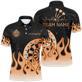 Maxcorners Orange Dartboard Fire Flame Darts Jersey Customized Name, Team Name 3D Shirt