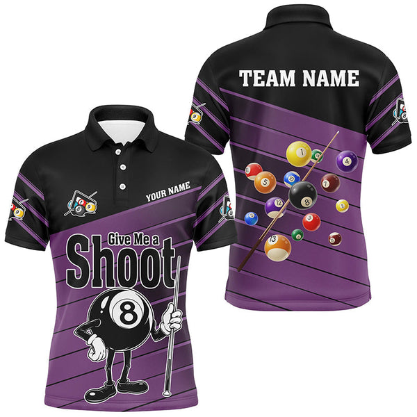 Maxcorners Purple Give Me A Shoot Billiard Jersey Customized Name, Team Name 3D Shirt