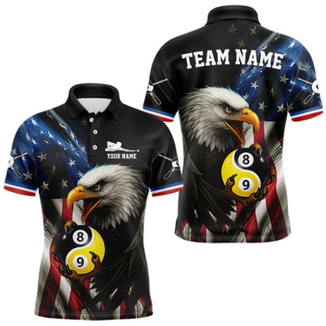 Maxcorners American Flag Yin-Yang 8&9 Ball Eagle Shirt For Men Custom Patriotic Team Jersey LM1112