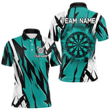 Maxcorners Turquoise Darts Jerseys For Men & Women Custom Darts Team Shirts Polo & Quarter Zip, Darts Clothing