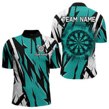 Maxcorners Turquoise Darts Jerseys For Men & Women Custom Darts Team Shirts Polo & Quarter Zip, Darts Clothing