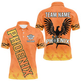 Maxcorners Personalized Yellow Phoenix Dartboard Men's Darts Shirt - Custom Name For Players LM2206