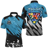 Maxcorners Cyan Ball 9 Burning Rack Billiard Jersey Customized Name, Team Name 3D Shirt Unisex