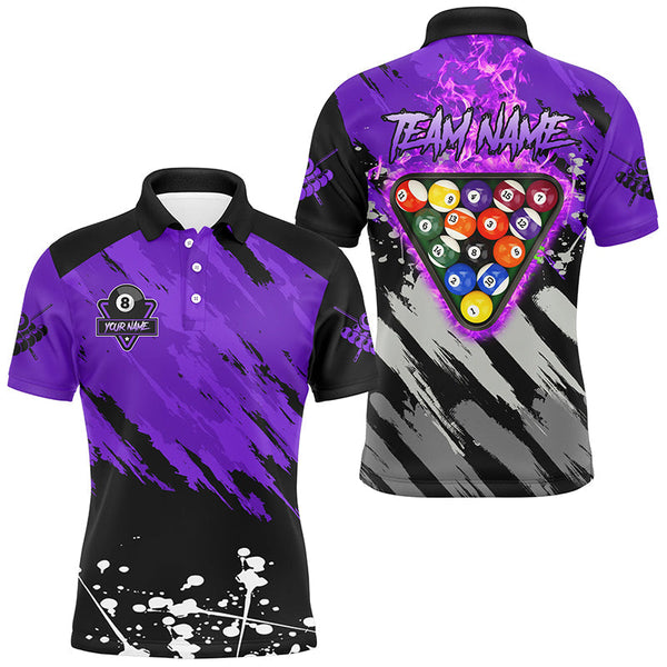 Maxcorners Purple Ball 9 Burning Rack Billiard Jersey Customized Name, Team Name 3D Shirt Unisex