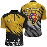 Maxcorners Yellow Ball 9 Burning Rack Billiard Jersey Customized Name, Team Name 3D Shirt Unisex