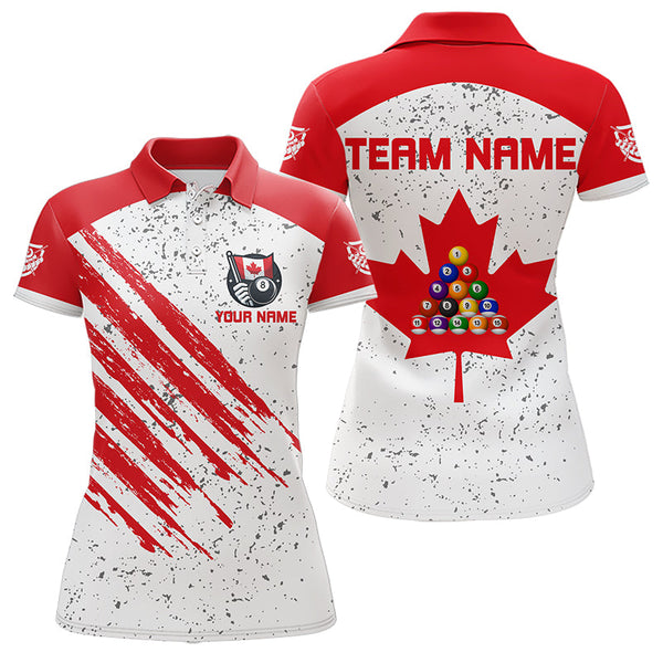 Maxcorners White Grunge Canada Flag Custom Billiard Shirts For Men And Women  Patriotic Team Player Pool Jerseys