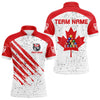 Maxcorners White Grunge Canada Flag Custom Billiard Shirts For Men And Women  Patriotic Team Player Pool Jerseys