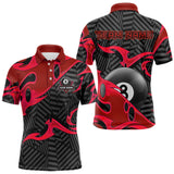 Maxcorners Personalized Red And Black 8 Ball Billiards Pool Shirts For Men Custom Billiard Team Jerseys LM2206