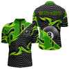 Maxcorners Personalized Black And Green 8 Ball Billiards Pool Shirts For Men Custom Billiard Team Jerseys LM2206