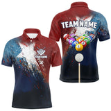 Maxcorners Personalized Grunge Texas Flag Billiard Shirt For Men Custom Patriotic Pool Team Jerseys LM2206