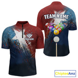 Maxcorners Personalized Grunge Texas Flag Billiard Shirt For Men Custom Patriotic Pool Team Jerseys LM2206
