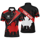 Maxcorners Billiard Canadian Leaf Vintage Style Shirts Men And Women Billiard Polo & 1/4 Zip Shirts Billiard Team Jerseys