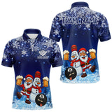 Maxcorners Funny Santa And Beer 8 Ball Billiard Shirts For Men Custom Christmas Gifts For Pool Players TU1011