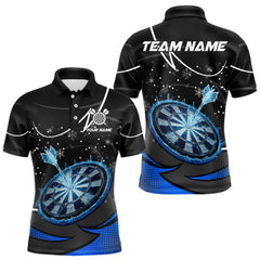 Maxcorners Blue Dartboard Frozen Ice Darts Shirt For Men Custom Darts Jersey Team Polo & Quarter Zip TU1011