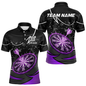 Maxcorners Purple Dartboard Frozen Ice Darts Shirt For Men Custom Darts Jersey Team Polo & Quarter Zip LM2603