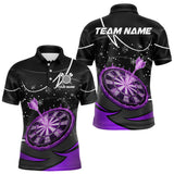Maxcorners Purple Dartboard Frozen Ice Darts Shirt For Men Custom Darts Jersey Team Polo & Quarter Zip TU1011