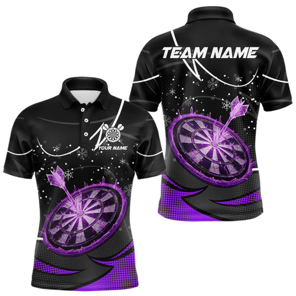 Maxcorners Purple Dartboard Frozen Ice Darts Shirt For Men Custom Darts Jersey Team Polo & Quarter Zip TU1011