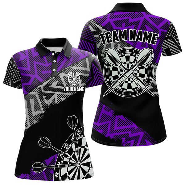 Maxcorners Custom Darts Shirts For Men And Women Personalized Zig-Zag Pattern Dart Jerseys, Cool Dart Shirts |Blue