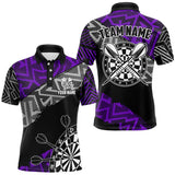 Maxcorners Custom Darts Shirts For Men And Women Personalized Zig-Zag Pattern Dart Jerseys, Cool Dart Shirts |Blue